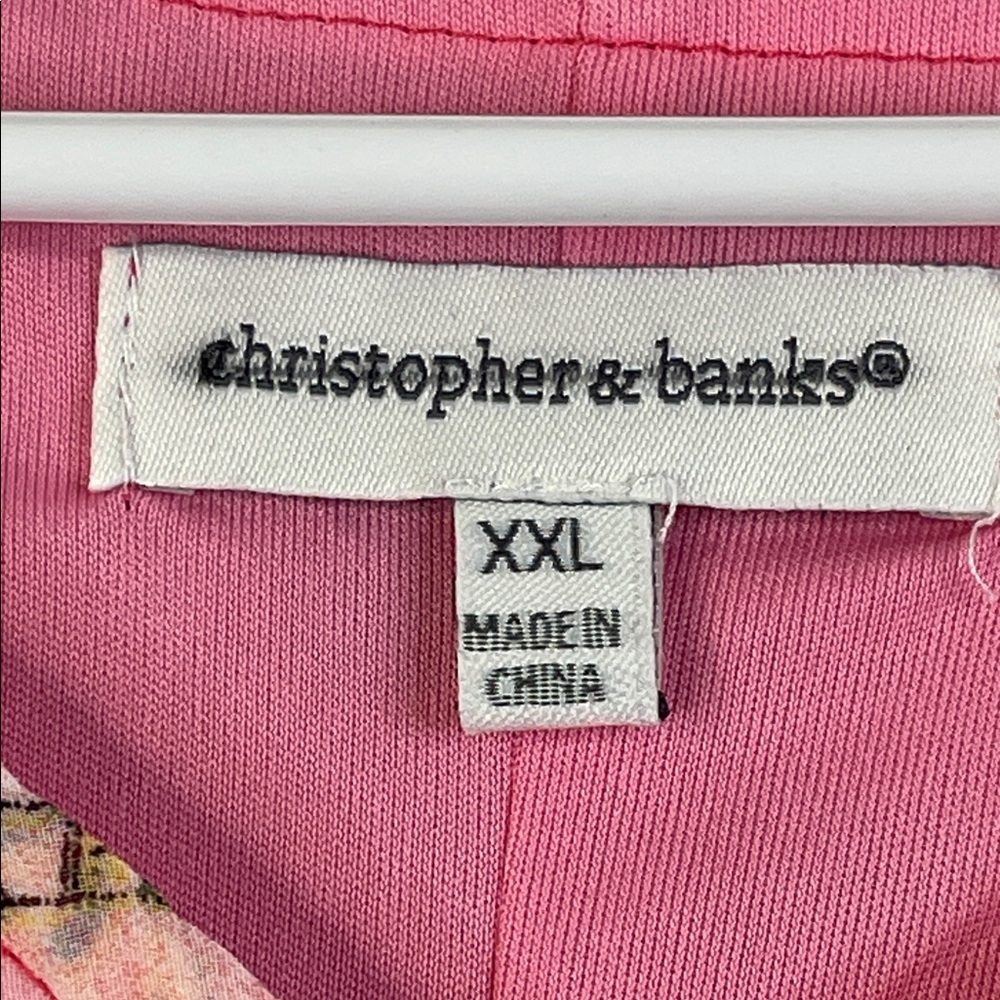 Christopher & Banks Pink Floral Handkerchief Hem Blouse XXL #298 - Picture 12 of 13